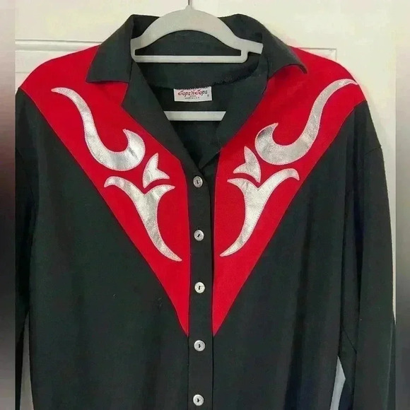 Vintage Tops‘n‘Tops Blouse Shirt Country Western Rock‘n‘Roll size 8/ S - Picture 3 of 7